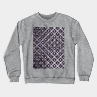 Purple Vintage Flowers and Key Pattern Crewneck Sweatshirt